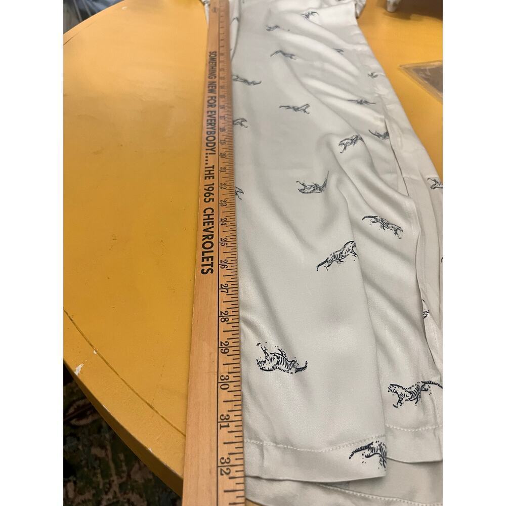 ☀️Knot Sister Animal Print High Rise Wide-Leg Trouser Pants Cream Women's NWT - Picture 5 of 7